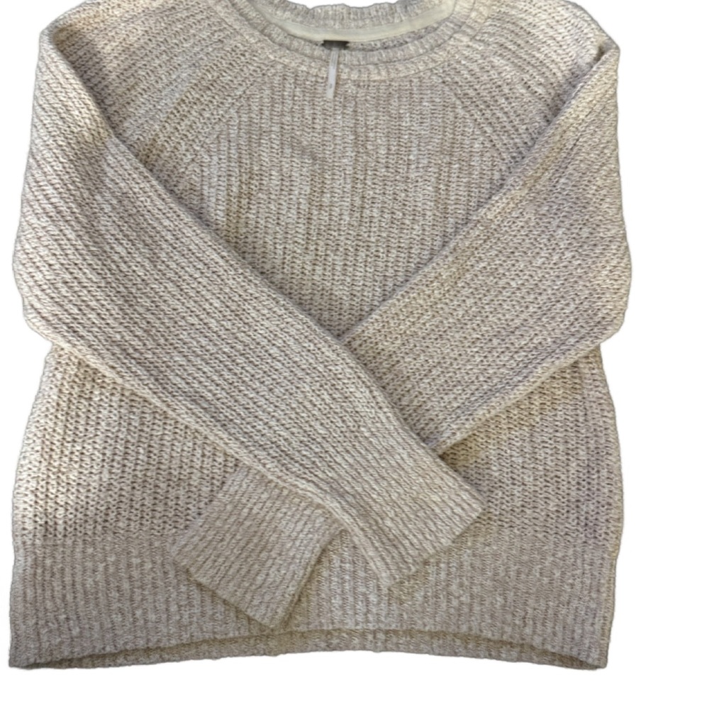 Free People Textured Knit Sweater in Cream